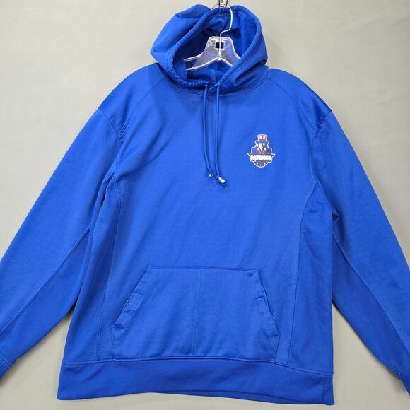 Badger Sport Blue Patriots Sporty Hoodie Sweatshirt Long Sleeves Logo Men Size M - Picture 1 of 11